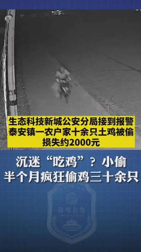 【白天打工夜里偷鸡!男子15天疯狂偷鸡30余只:我管不住嘴[黑线]】近日,江苏扬州公安 生