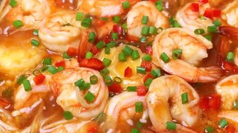 #天天美食# 【鲜虾烧日本豆腐做法】看看这颜值,千万别流口水,做法简单  