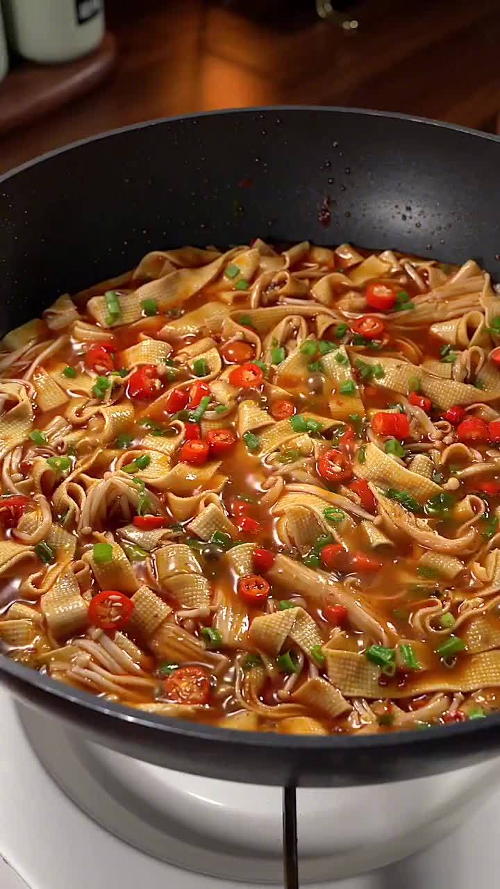 大鱼大肉吃腻了?试试这道鱼香豆皮金针菇,非常好吃又下饭～