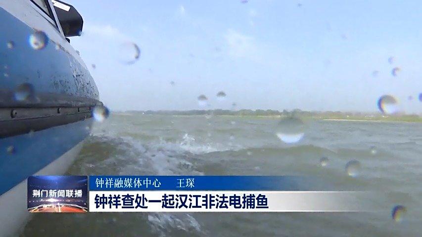 【湖北钟祥查处一起汉江非法电捕鱼】 日前,钟祥市汉江生态保护综合执法专班查处了一起非法捕捞
