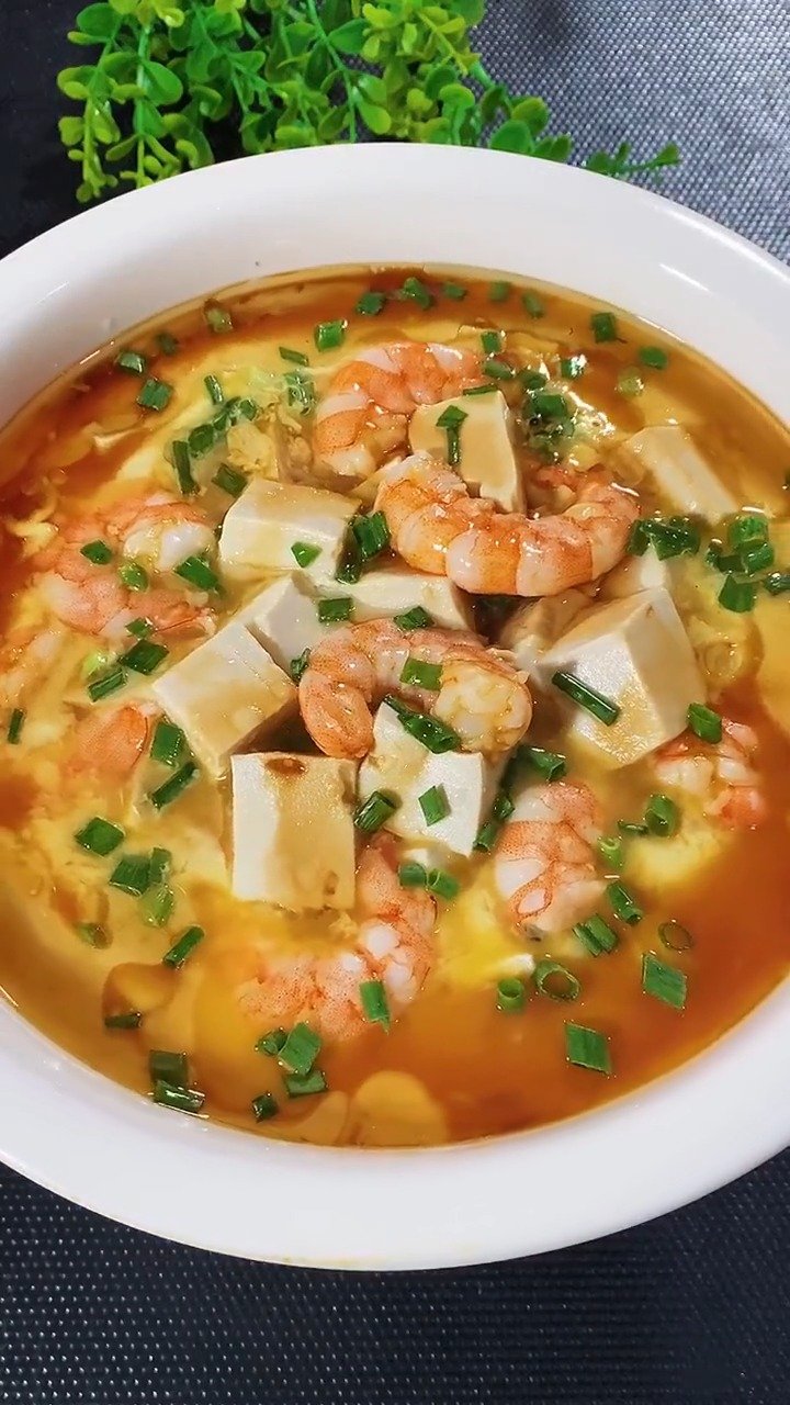 虾仁豆腐蒸蛋这样做,简单营养又好吃