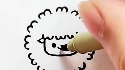 用硬币或冰盖画能画出许多超可爱的卡通简笔画形象,超简单,你学会了吗?  (c)