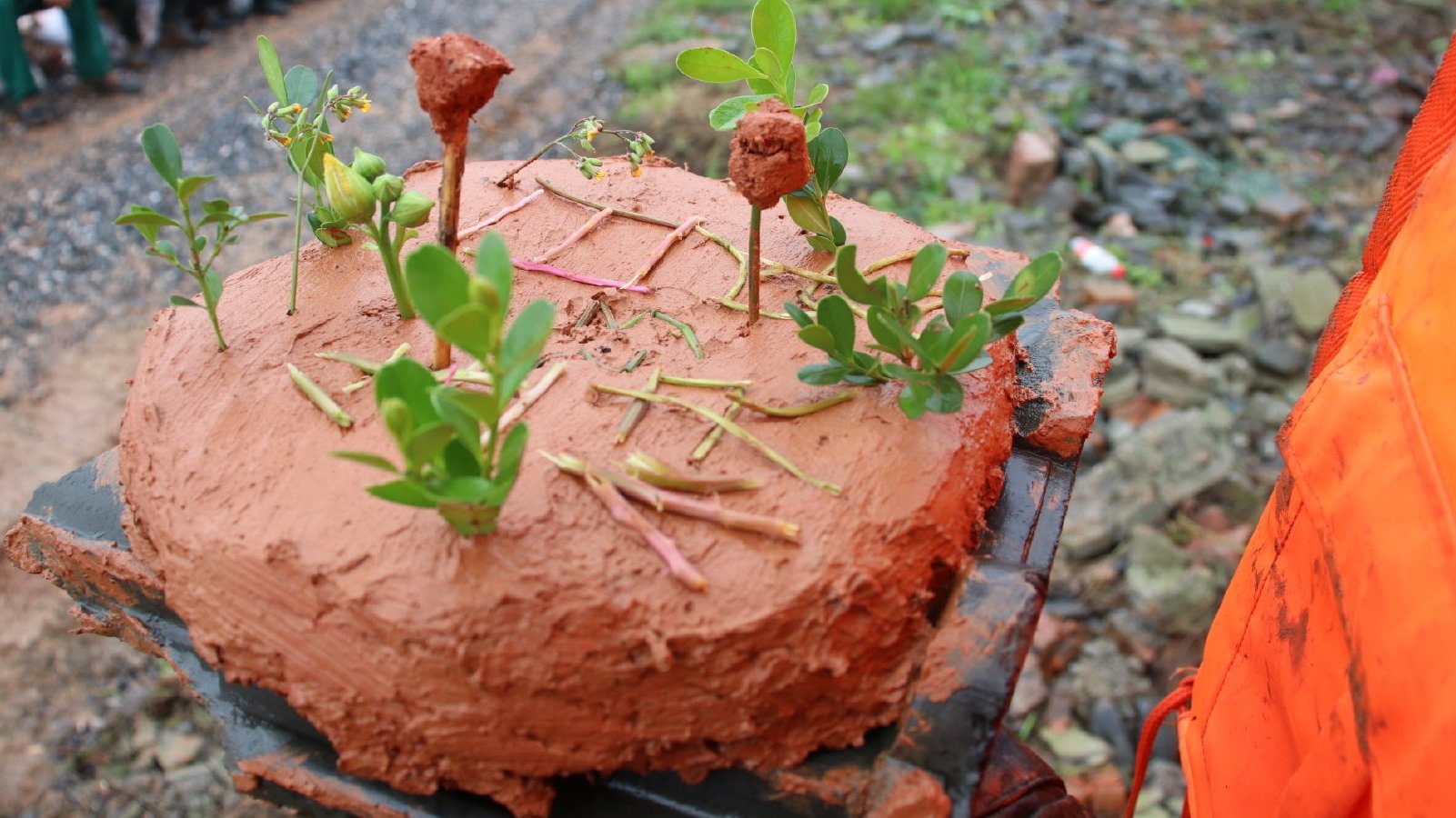 【辛苦了!抗洪战士用泥巴小草蛋糕庆生】近日,武警安徽总队池州支队上等兵陈浩,在抗洪一线迎来