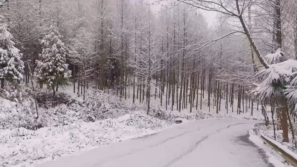 【崇州雪景美照来啦～】崇州文井江镇的雪景美图再次来袭,你准备好了吗?从上空俯瞰,被白雪覆盖