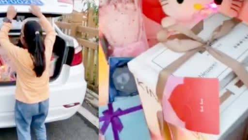 【秋天的第一杯奶茶你输了!10岁女孩收满后备箱礼物捂脸哭,妈妈:二胎后有些冷落她[抱抱]】