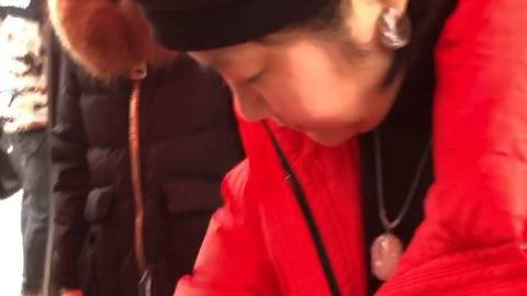 嘉鱼山湖温泉,遇见美女书法家写春联,方圆相济轻重有致柔中带刚。