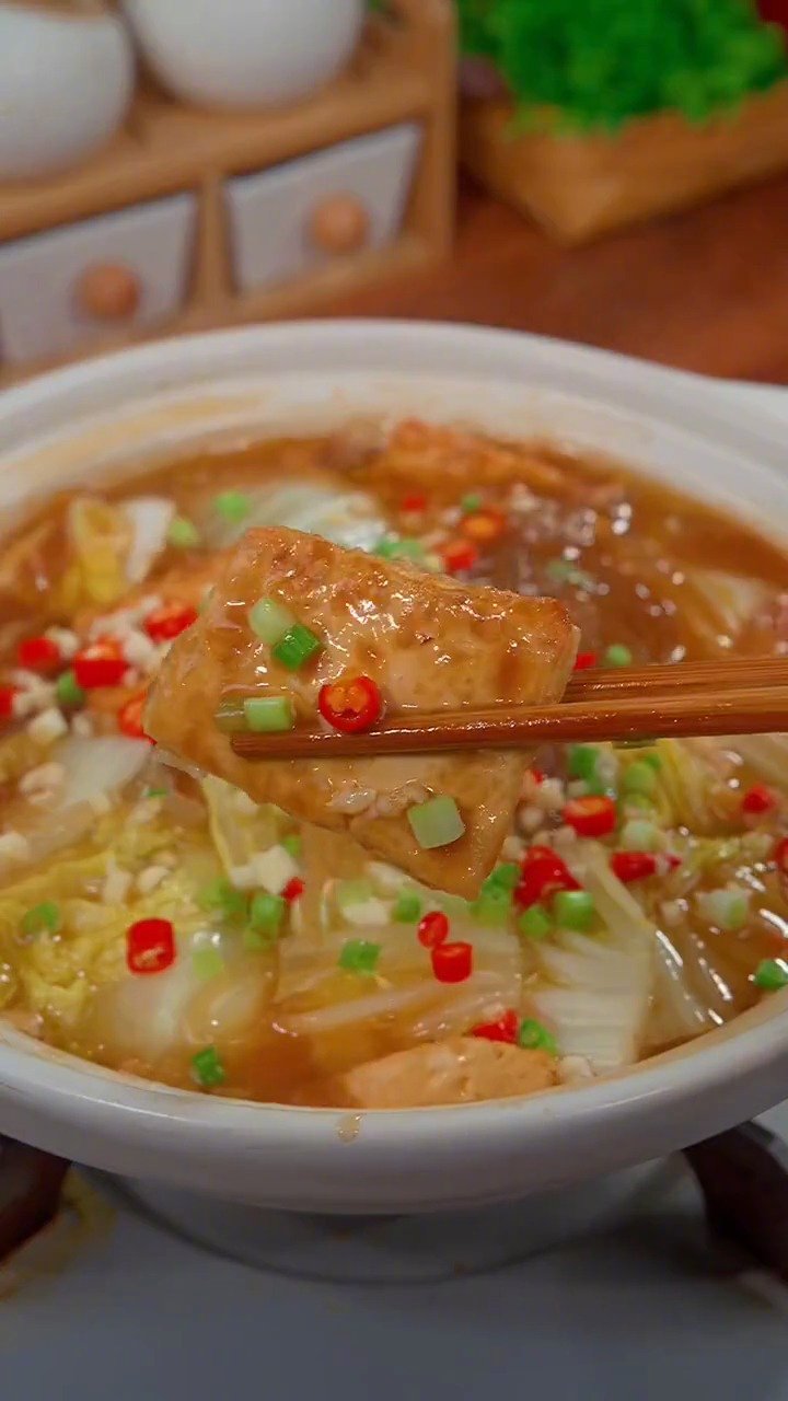 #长城晚餐#白菜豆腐煲,做法简单,好吃又下饭~#厨艺教程#