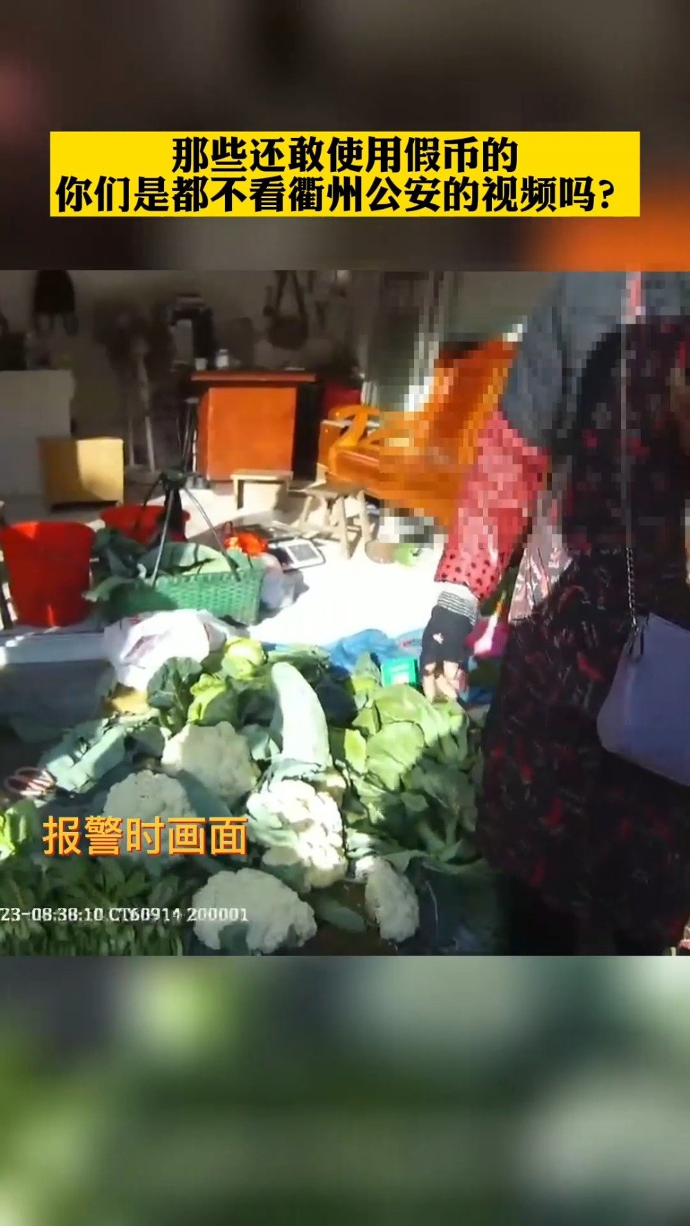 【女子使用假币骗卖菜老人民警蹲守5天将其抓获】几天前,70岁的张奶奶在菜市场卖菜时,发现刚