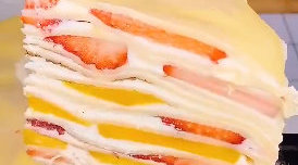#下午茶# 【草莓芒果千层蛋糕】香甜美味,一口下去超满足,美食get√